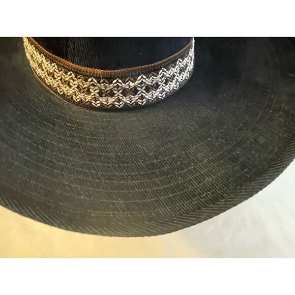 Duke Coll Denim Cowboy Hat The Duke Collection S 6 3/4-6 7/8 Embroidered Band - Picture 6 of 9